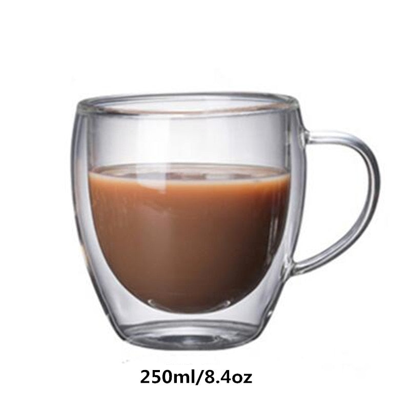 Double Wall Glass Cup With Double Bottom