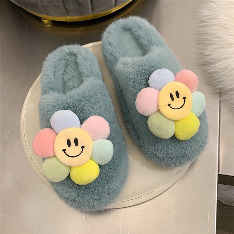 Fluffy Sunflower Slippers