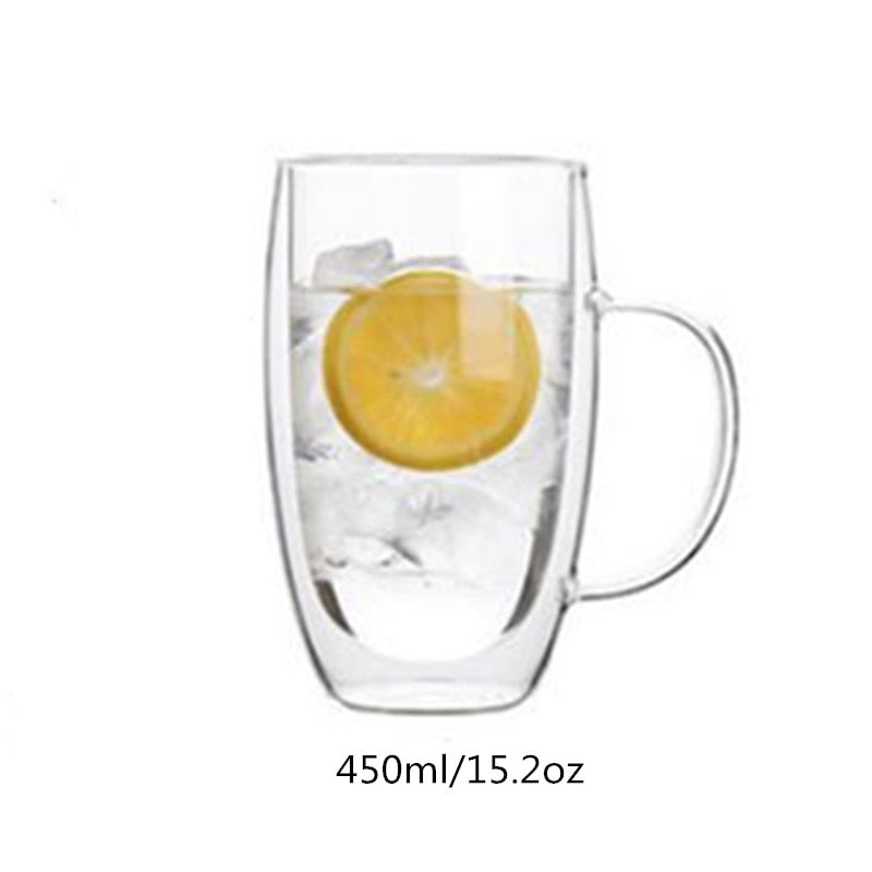 Double Wall Glass Cup With Double Bottom