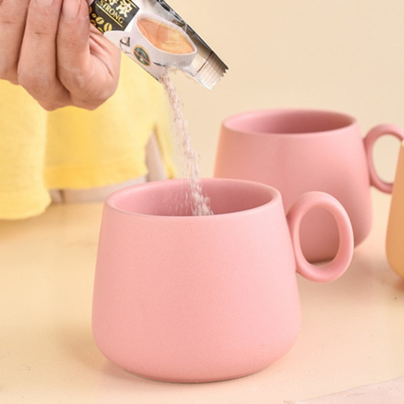 Ceramic Large Bottom Mugs in Pastels