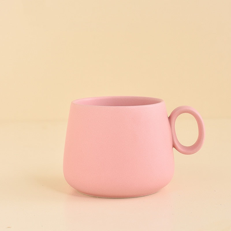 Ceramic Large Bottom Mugs in Pastels