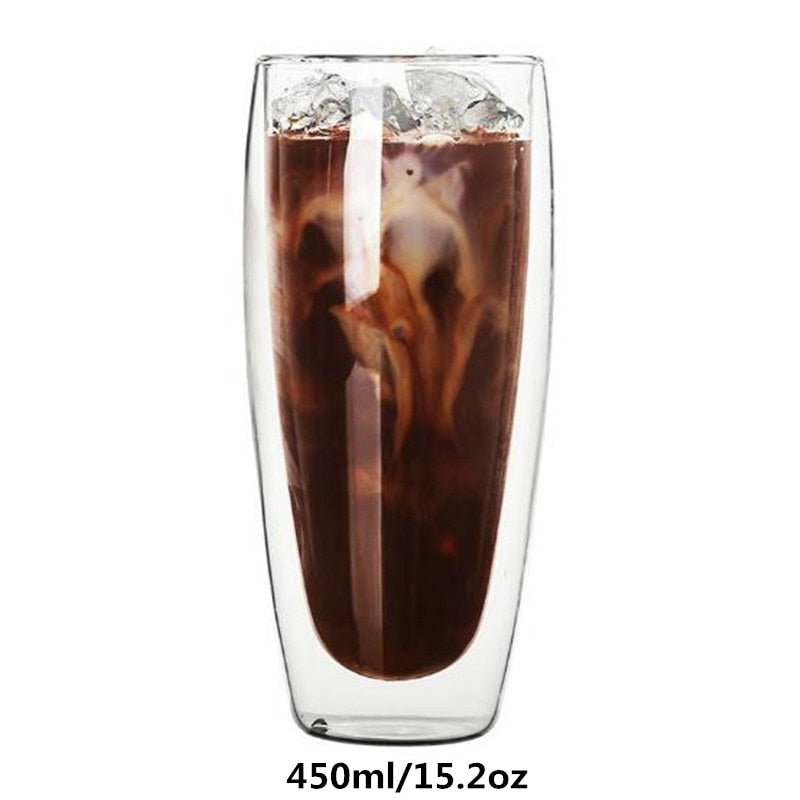 Double Wall Glass Cup With Double Bottom