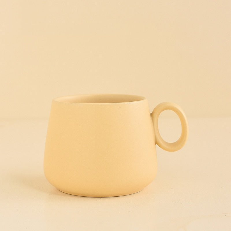 Ceramic Large Bottom Mugs in Pastels