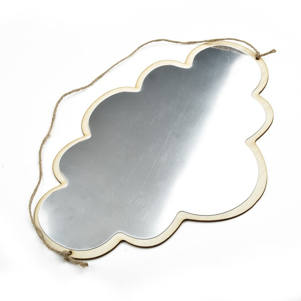 Wooden Frame Cloud Mirror