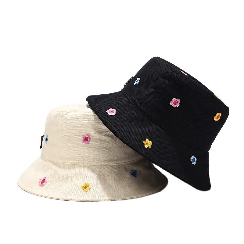 Mixed Y2K Flower Embroidery Bucket Hat