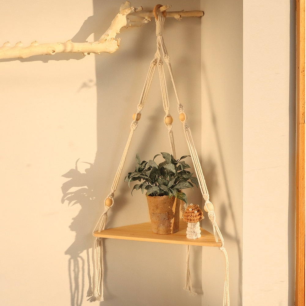 Triangle Wood Floating Shelves