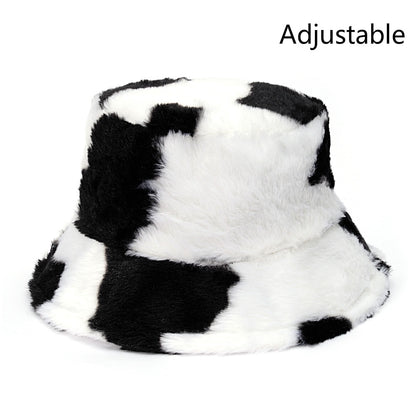 Faux Fur Fluffy Animal Pattern Bucket Hats