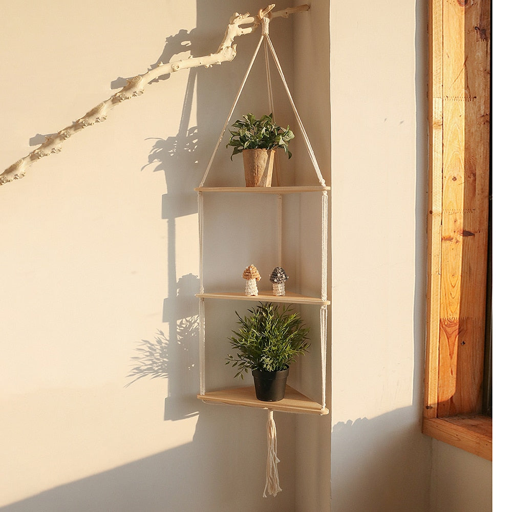 Triangle Wood Floating Shelves