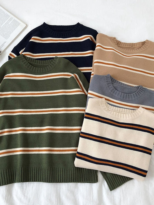 Vintage Cropped Stripe Sweater