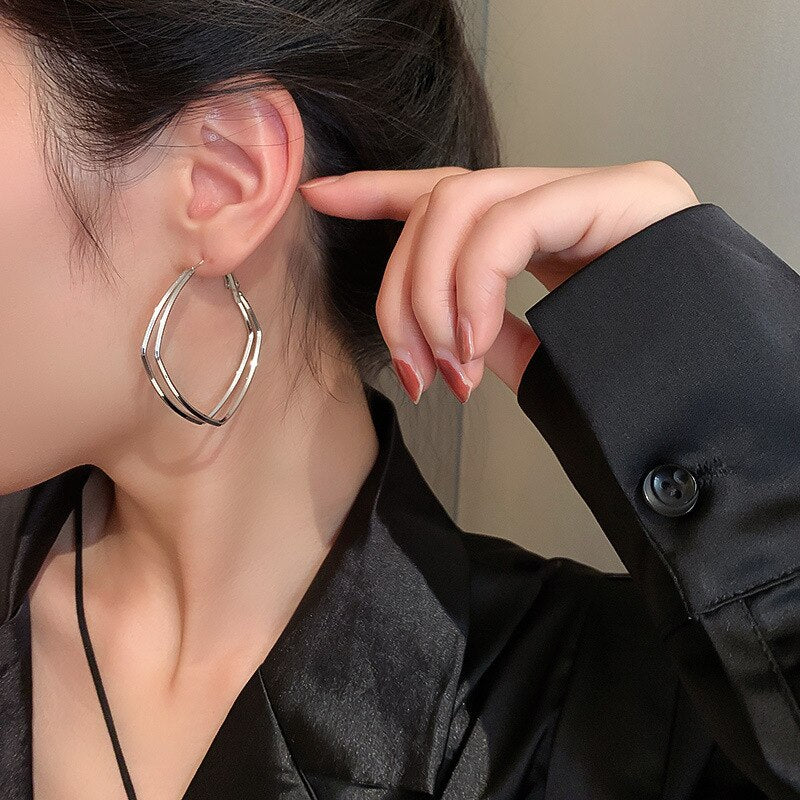 Double-Layer Geometric Earrings