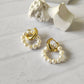 Pearl Hoop Chunky Gold Earrings