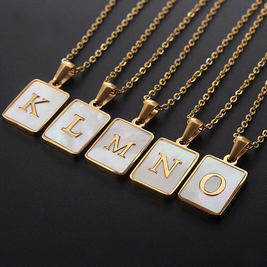 A-Z Milky Initials Chain Necklaces