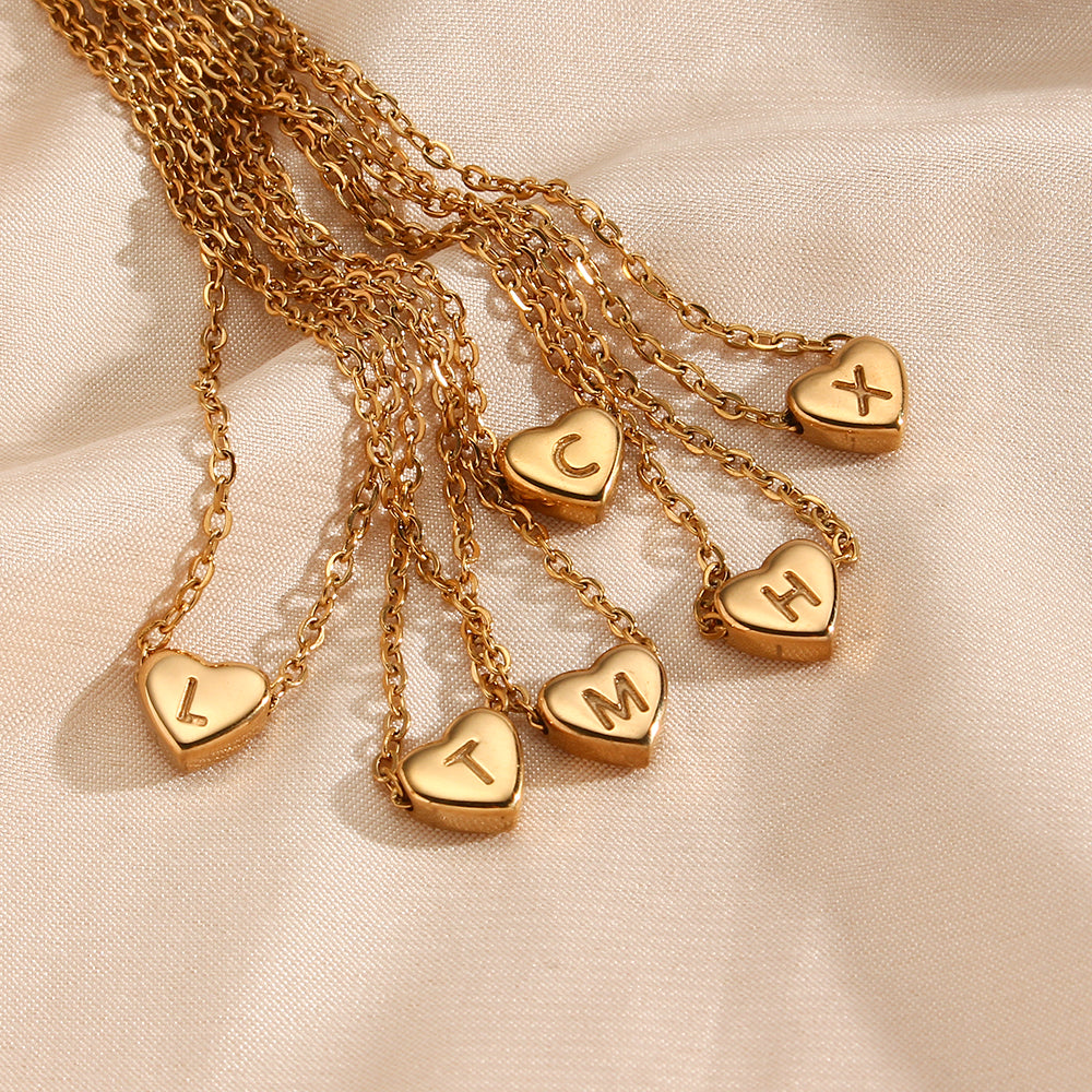Heart-Shaped Initial Necklace