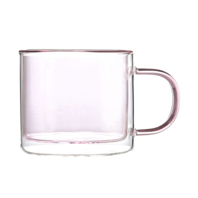 Double Wall Glass Colorful Mug