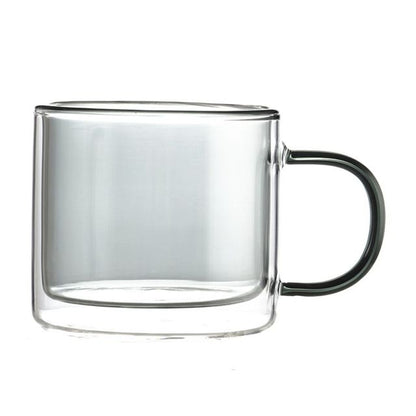 Double Wall Glass Colorful Mug