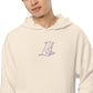 Purple Astrology Cow Embroidered Hooded Sweatshirt