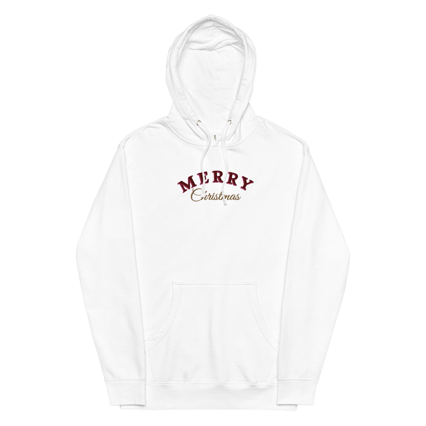 Merry Christmas Embroidered Hooded Sweatshirt