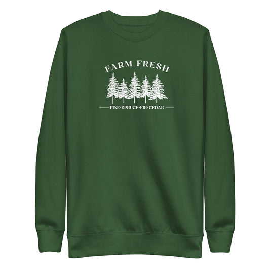 Fresh Pine Trees Embroidered Sweatshirt